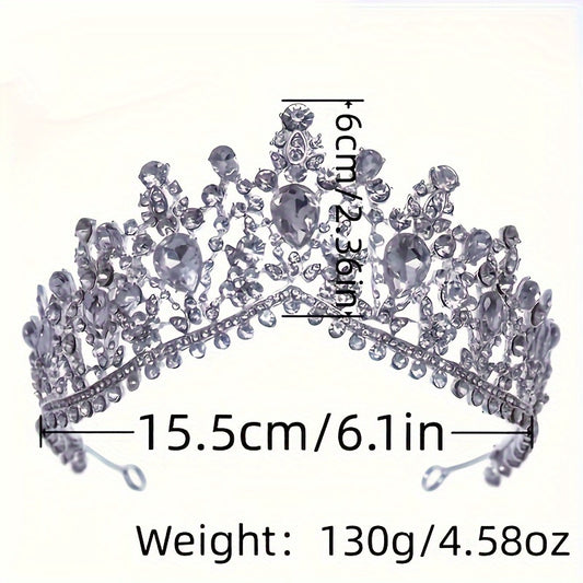 3pcs Exquisite Crystal Bridal Jewelry Set - Stunning Rhinestone Crown Necklace and Dangling Earrings Set with Wedding Hair Accessories, Perfect for Brides and Bridesmaids