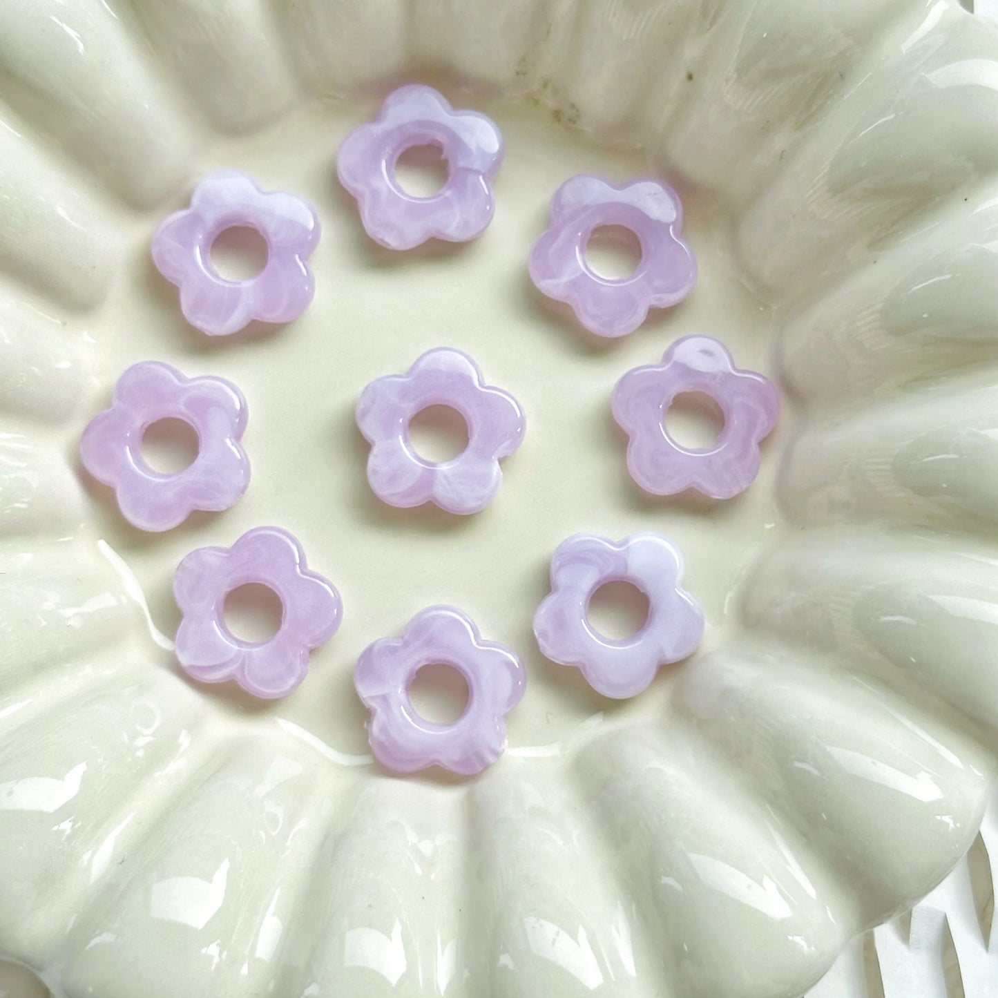 50pc 14mm Acrylic Multicolor Flower Beads For Hairpin Jewelry Making Accessories Resin Charms Pendant DIY Handmade Material