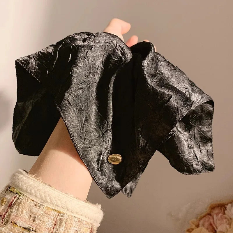 1/2pcs Satin square scrunchie, French high-end feel, large square hair tie, headband accessory