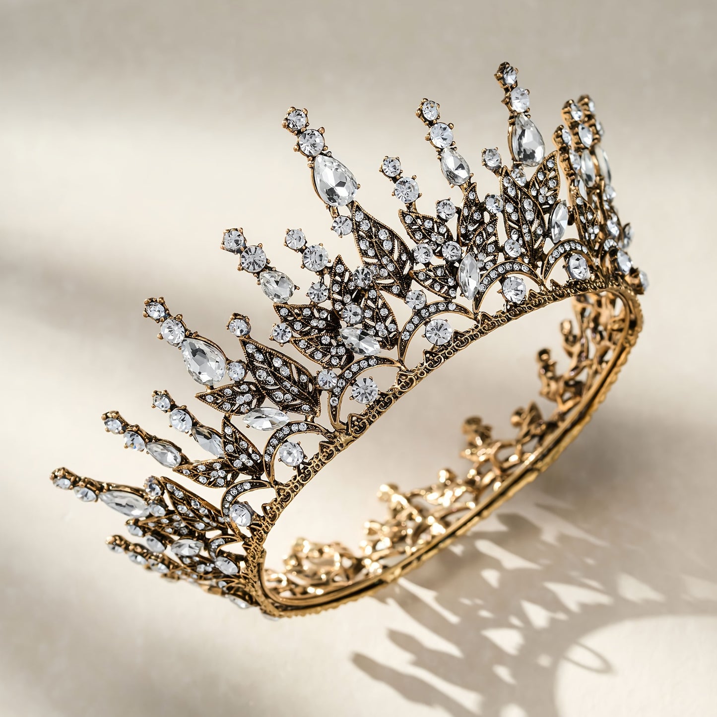 SWEETV Queen Crown For Women, Wedding Crown For Bride, Gothic Tiara Headpiece, Rhinestone Decor Hair Accessories For Birthday Cosplay Party Prom