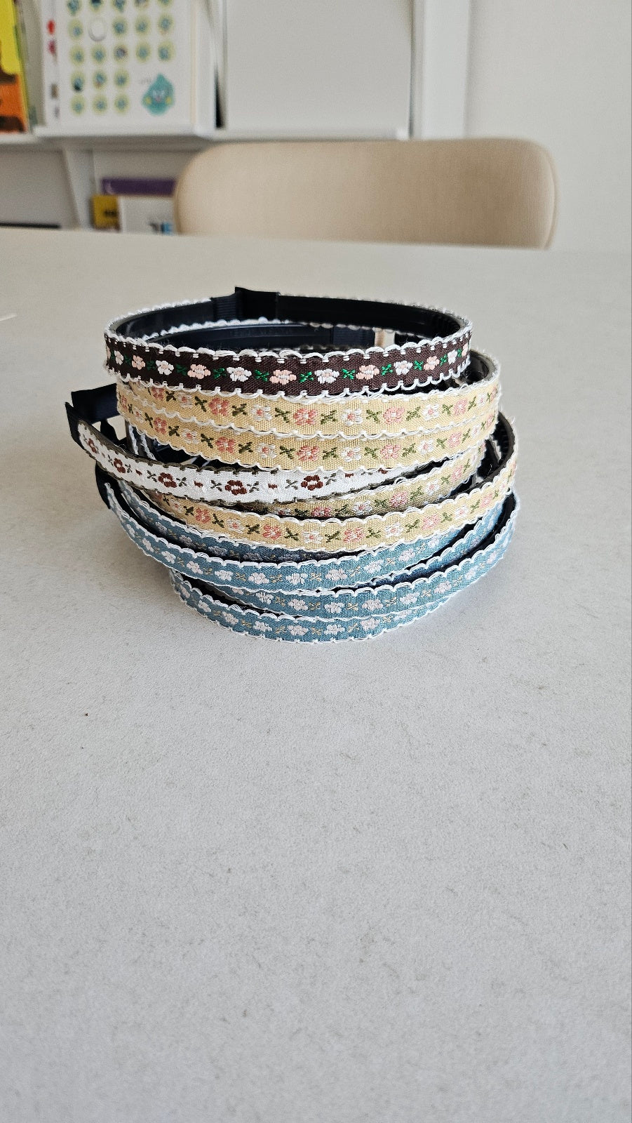 Handmade Linen Embroidered Headband, Bohemian Ethnic Hairband with Non-Slip Double Teeth, Korean Hair Accessory for Women & Girls