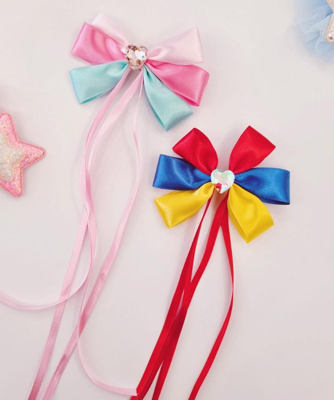 Girl Bow Hair Pin Girl Bow Hair Clip Snow White Hair Pin Long Tail Ribbon Bow Hair Clip Girl Bow Ribbon [with Pinkluvme]