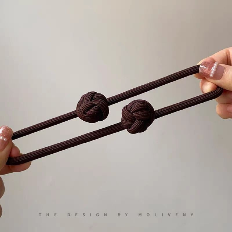 4pcs Knotted Hair Tie High Elasticity Hair Rope Solid Color Hair Ring Durable Ponytail Holder Hair Accessories For Women