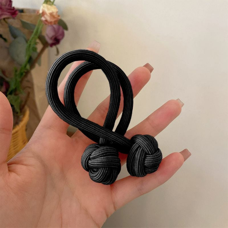 4pcs Knotted Hair Tie High Elasticity Hair Rope Solid Color Hair Ring Durable Ponytail Holder Hair Accessories For Women