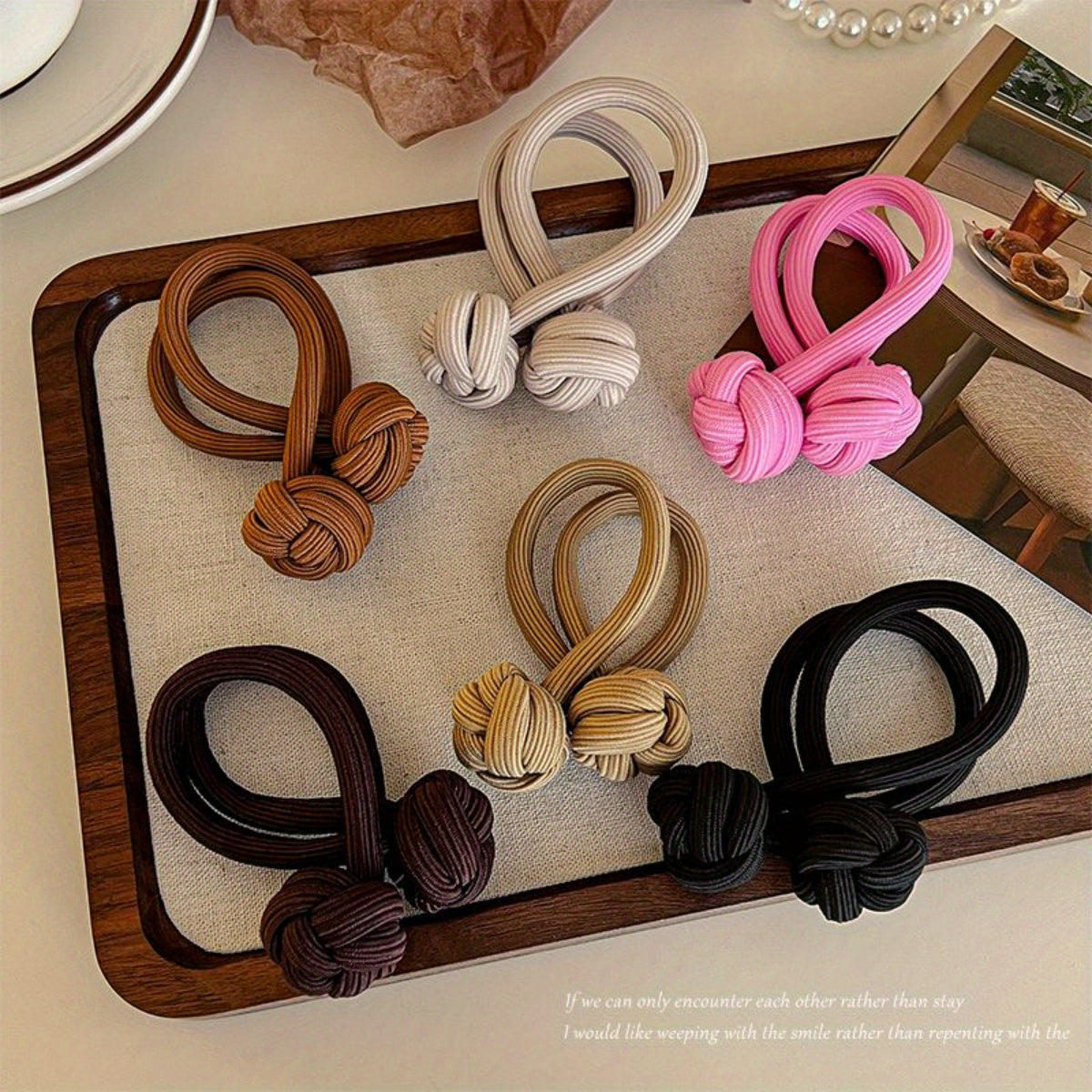 4pcs Knotted Hair Tie High Elasticity Hair Rope Solid Color Hair Ring Durable Ponytail Holder Hair Accessories For Women