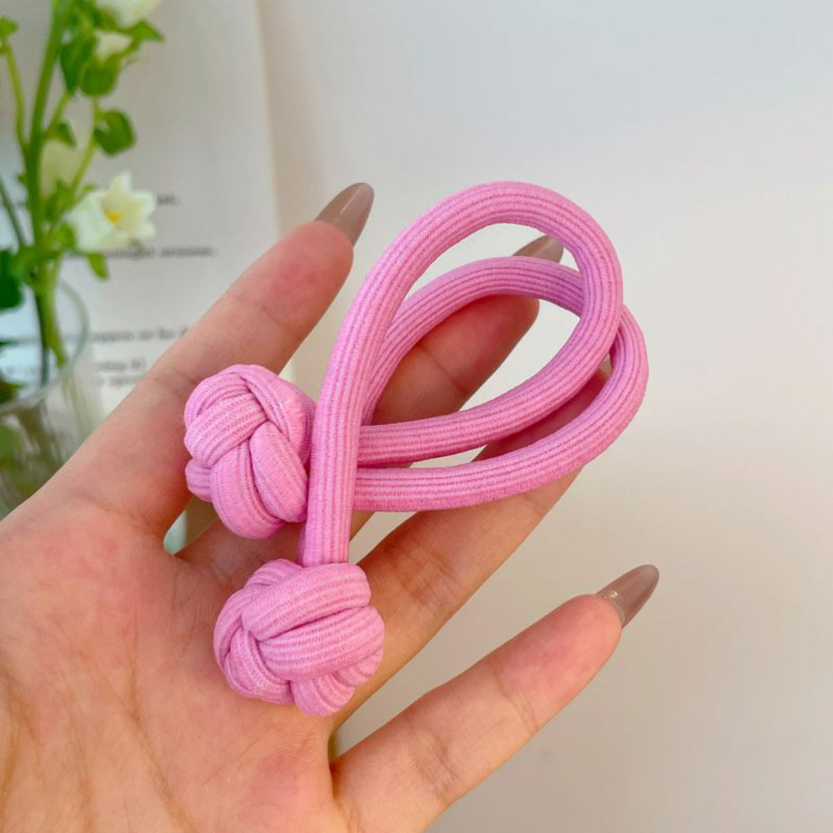 4pcs Knotted Hair Tie High Elasticity Hair Rope Solid Color Hair Ring Durable Ponytail Holder Hair Accessories For Women