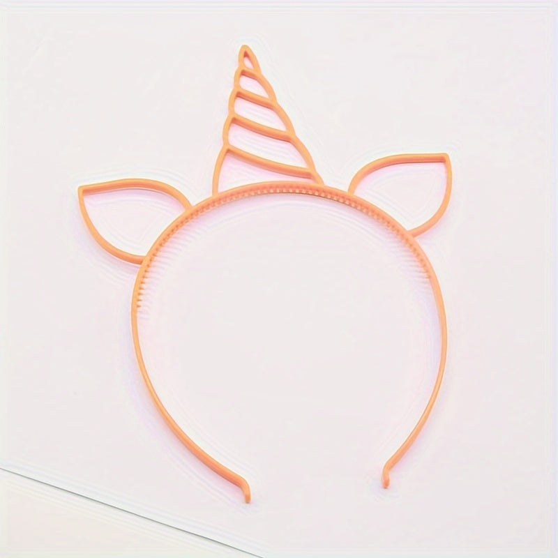 Magical 10pcs Unicorn Headbands - Plastic Hair Accessories for Girls, Teen & Adult Party Favors - Birthday & Celebration Decor