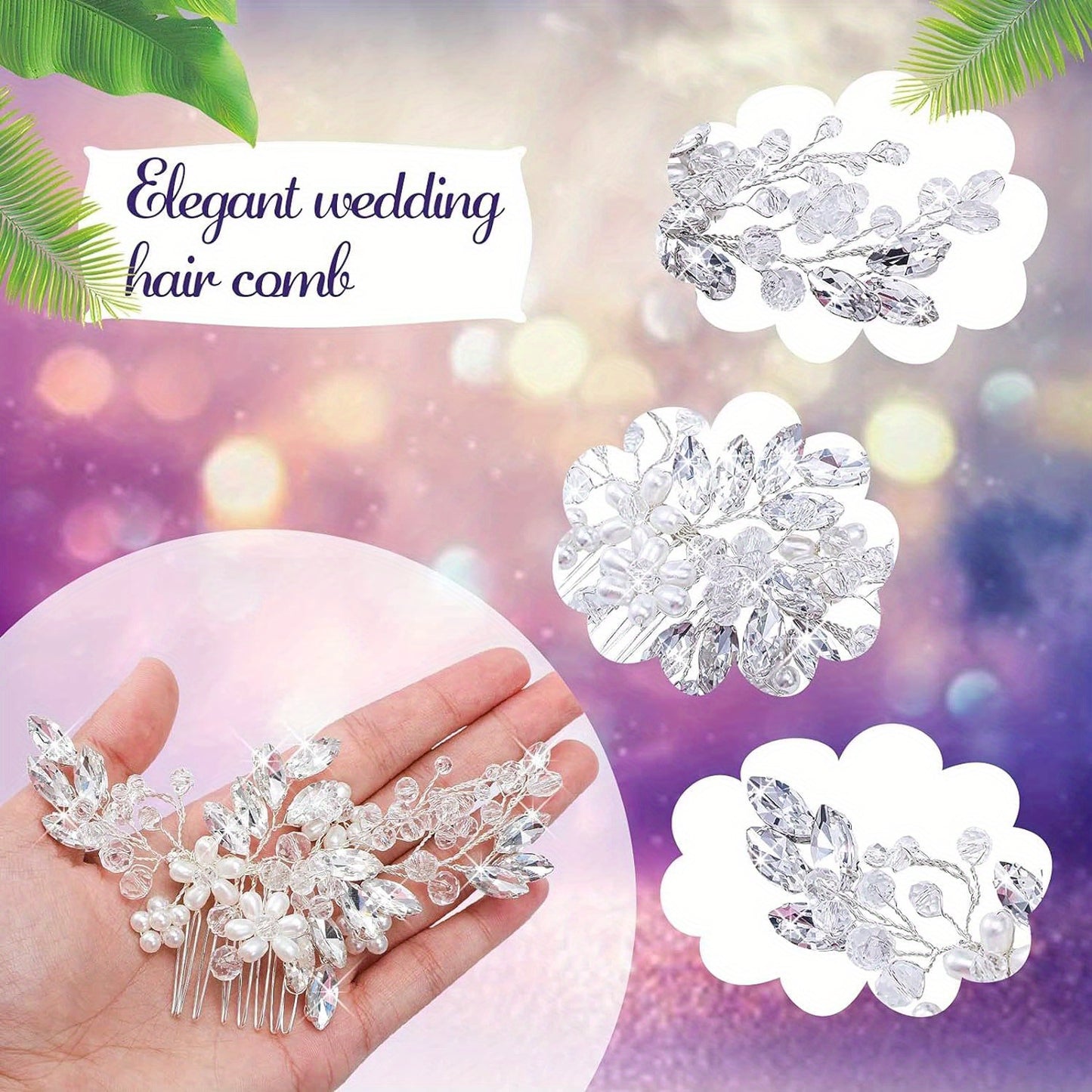 Handmade Bridal Hair Pins – Faux Pearl & Crystal Wedding Hairpiece Set