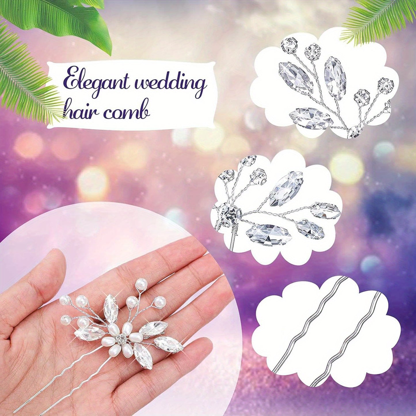 Handmade Bridal Hair Pins – Faux Pearl & Crystal Wedding Hairpiece Set