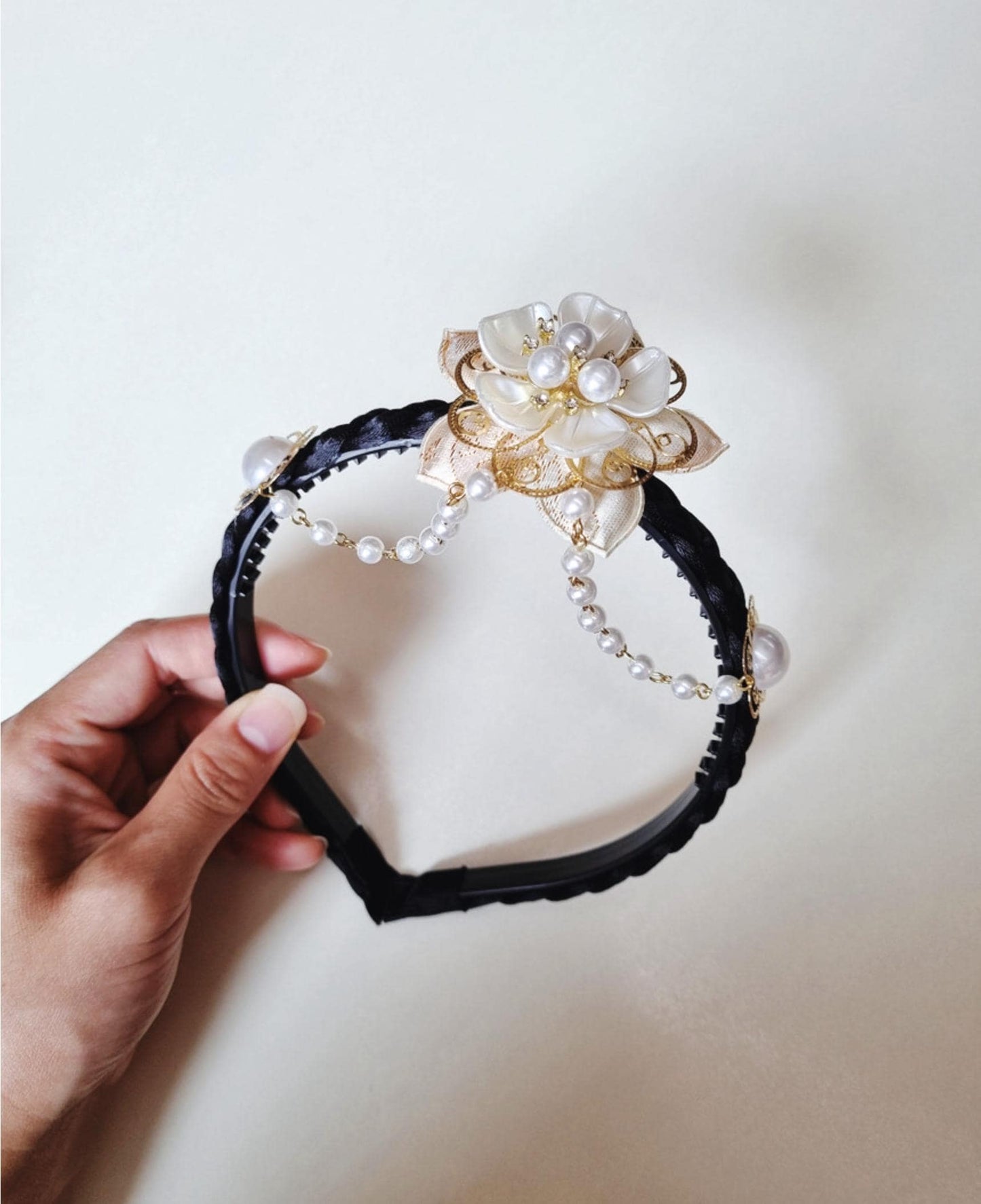 Pearl Style Baessi Gache Hairband Traditional Korean Princess Style Handmade K beauty Korean fashion hanbok chuseok seollal [with Pinkluvme]