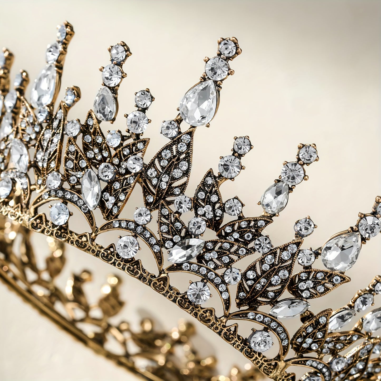 SWEETV Queen Crown For Women, Wedding Crown For Bride, Gothic Tiara Headpiece, Rhinestone Decor Hair Accessories For Birthday Cosplay Party Prom