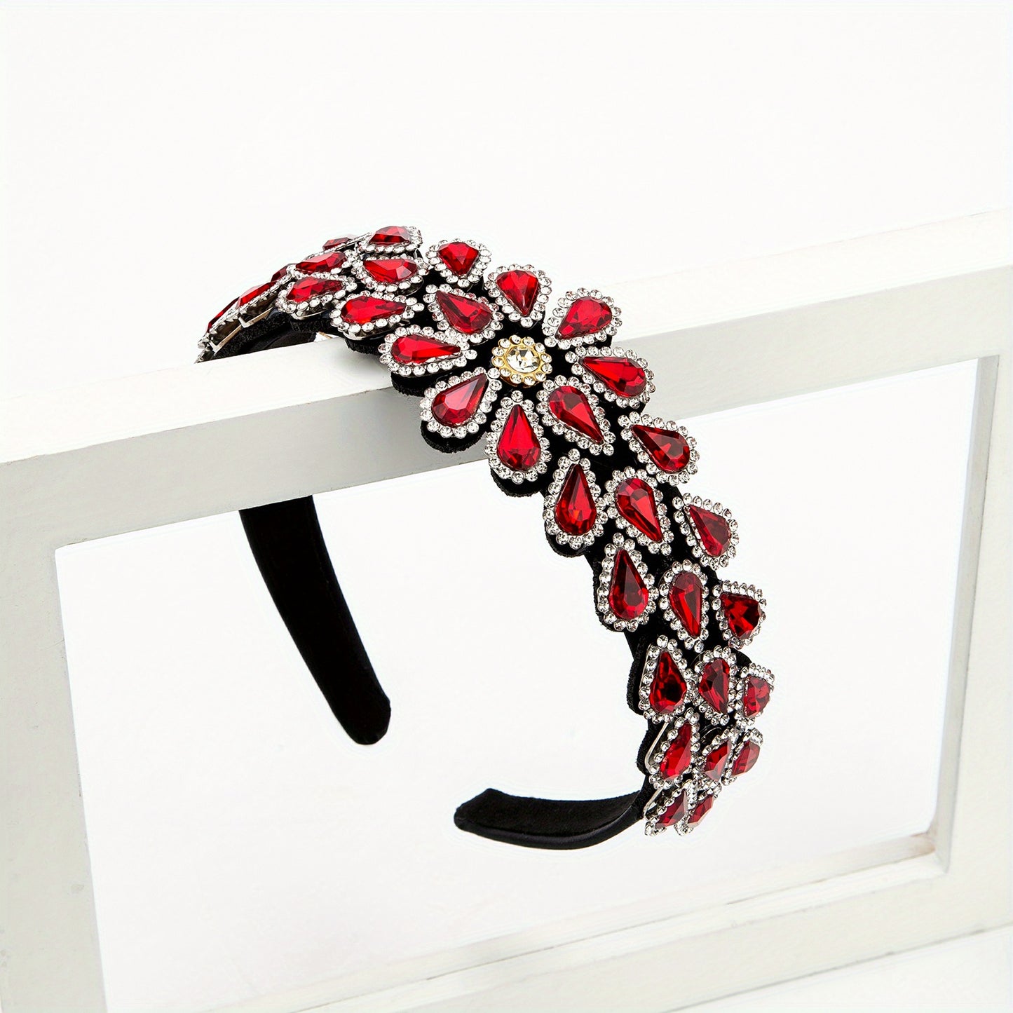Crystal Rhinestone Handmade Headband Female Baroque Retro Wide-Brimmed Headband Hair Accessories