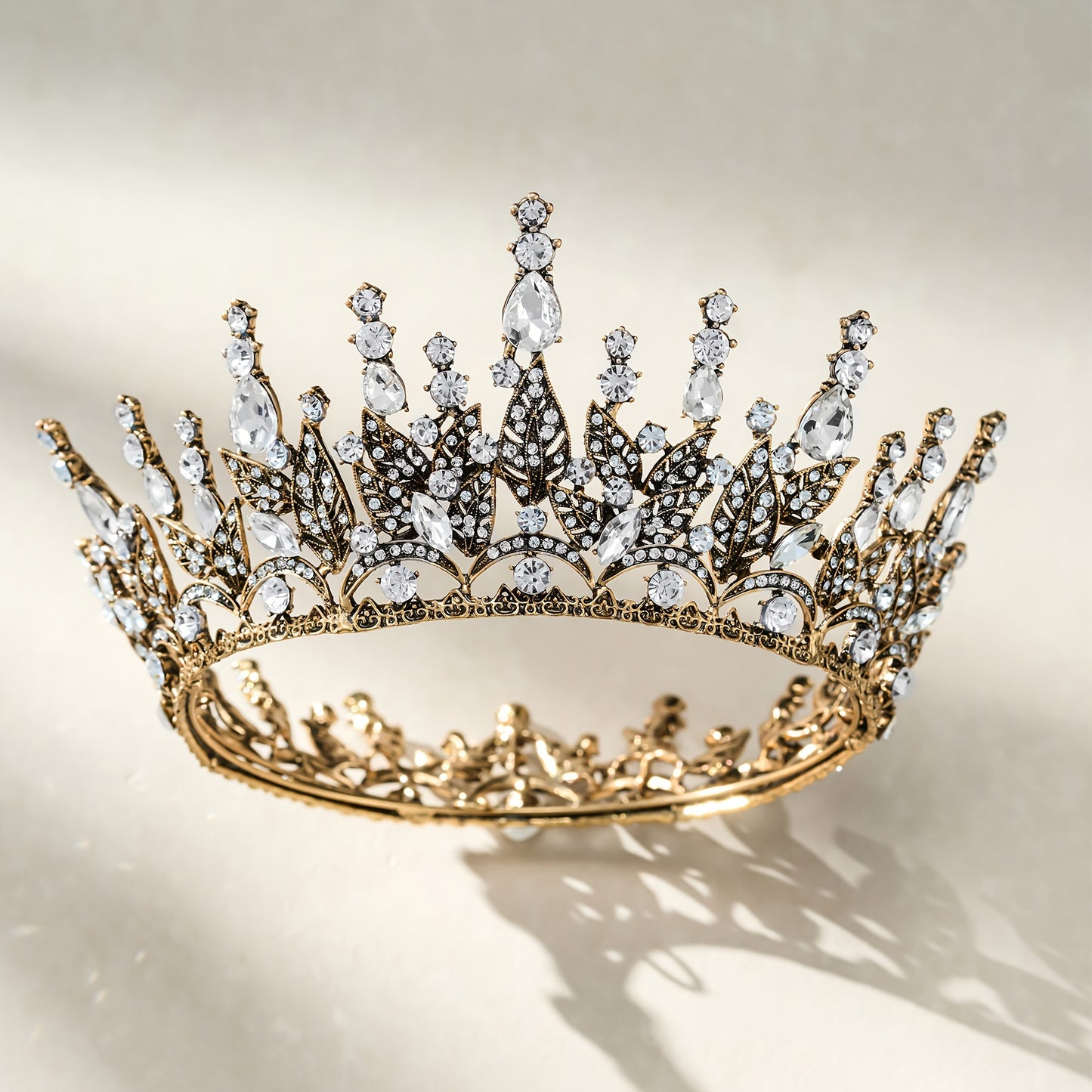 SWEETV Queen Crown For Women, Wedding Crown For Bride, Gothic Tiara Headpiece, Rhinestone Decor Hair Accessories For Birthday Cosplay Party Prom