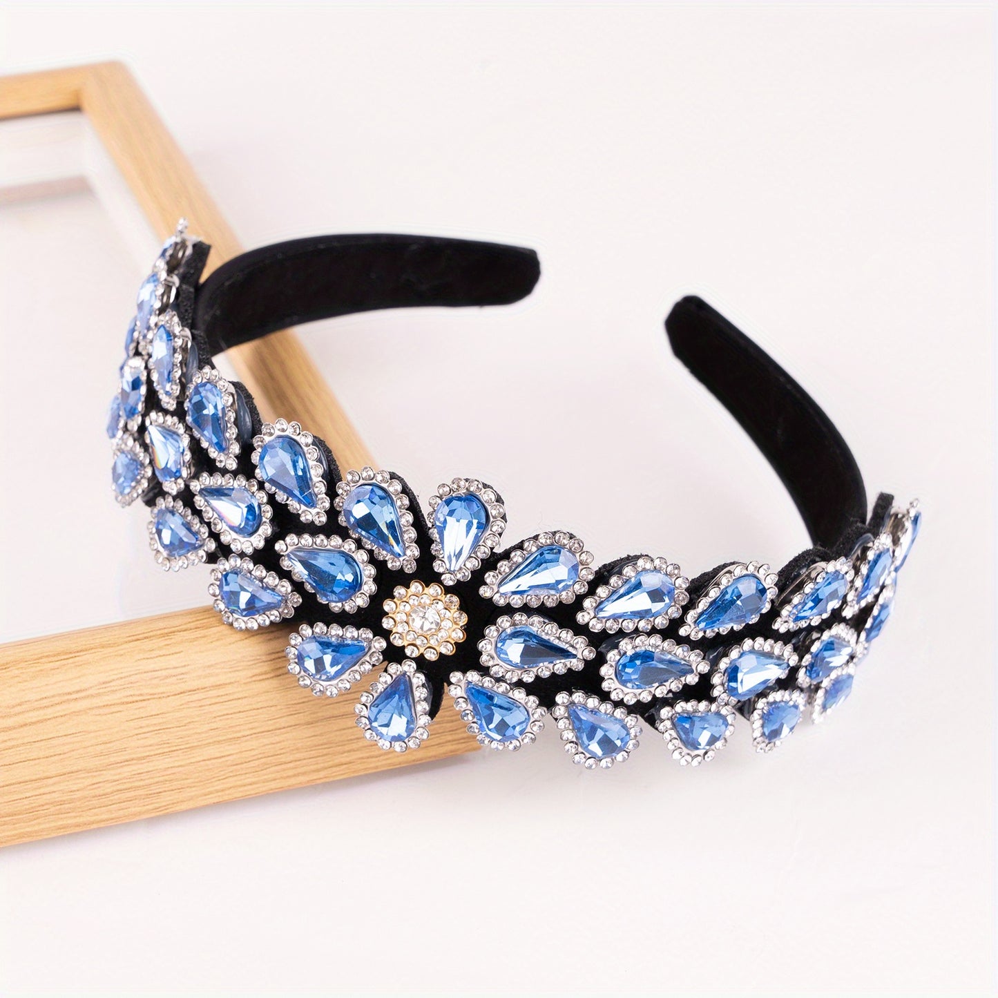 Crystal Rhinestone Handmade Headband Female Baroque Retro Wide-Brimmed Headband Hair Accessories