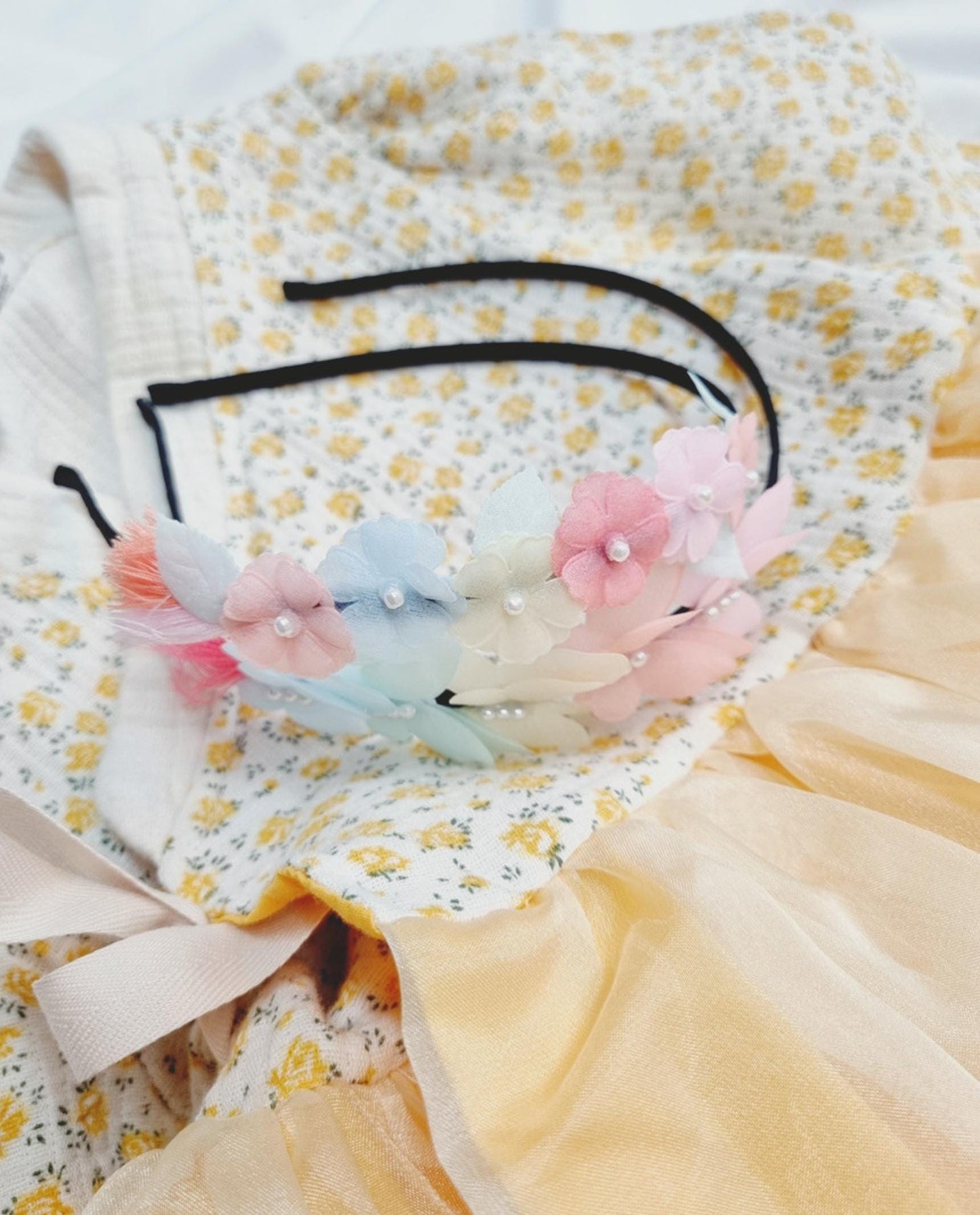 Pastel Hanbok Headband Flower / Butterfly Traditional Korean idol style seollal chuseok lunar new year halloween photoshoot [with Pinkluvme]