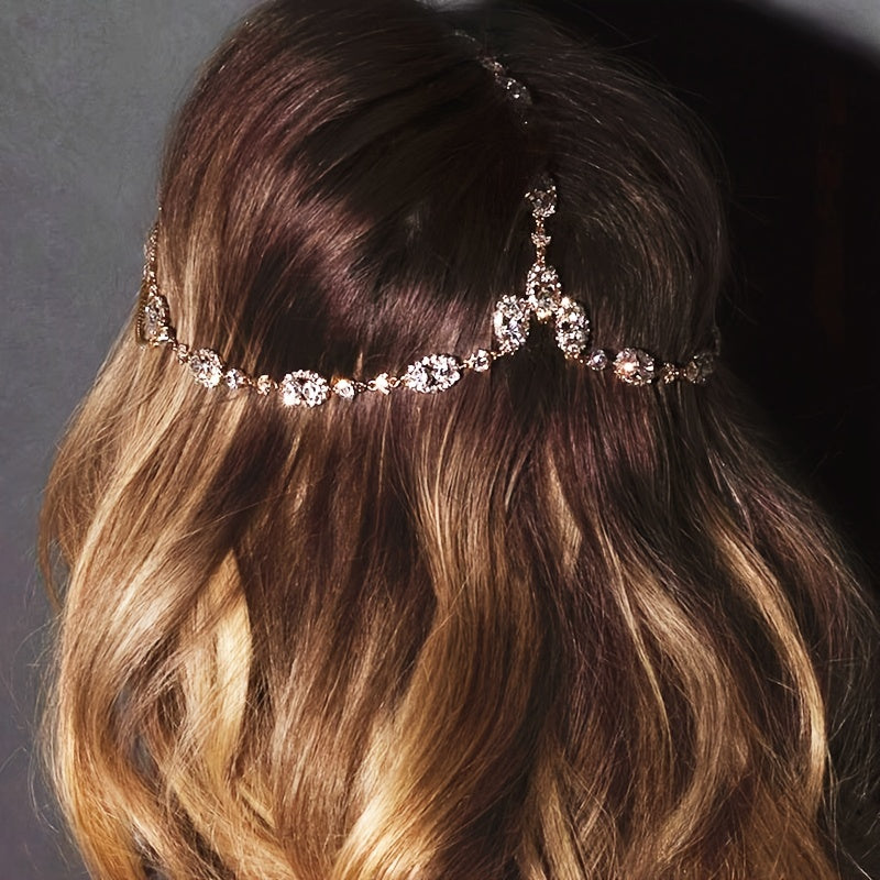 Bridal Crystal Head Chain – Fashion Zinc Alloy Wedding Hair Jewelry