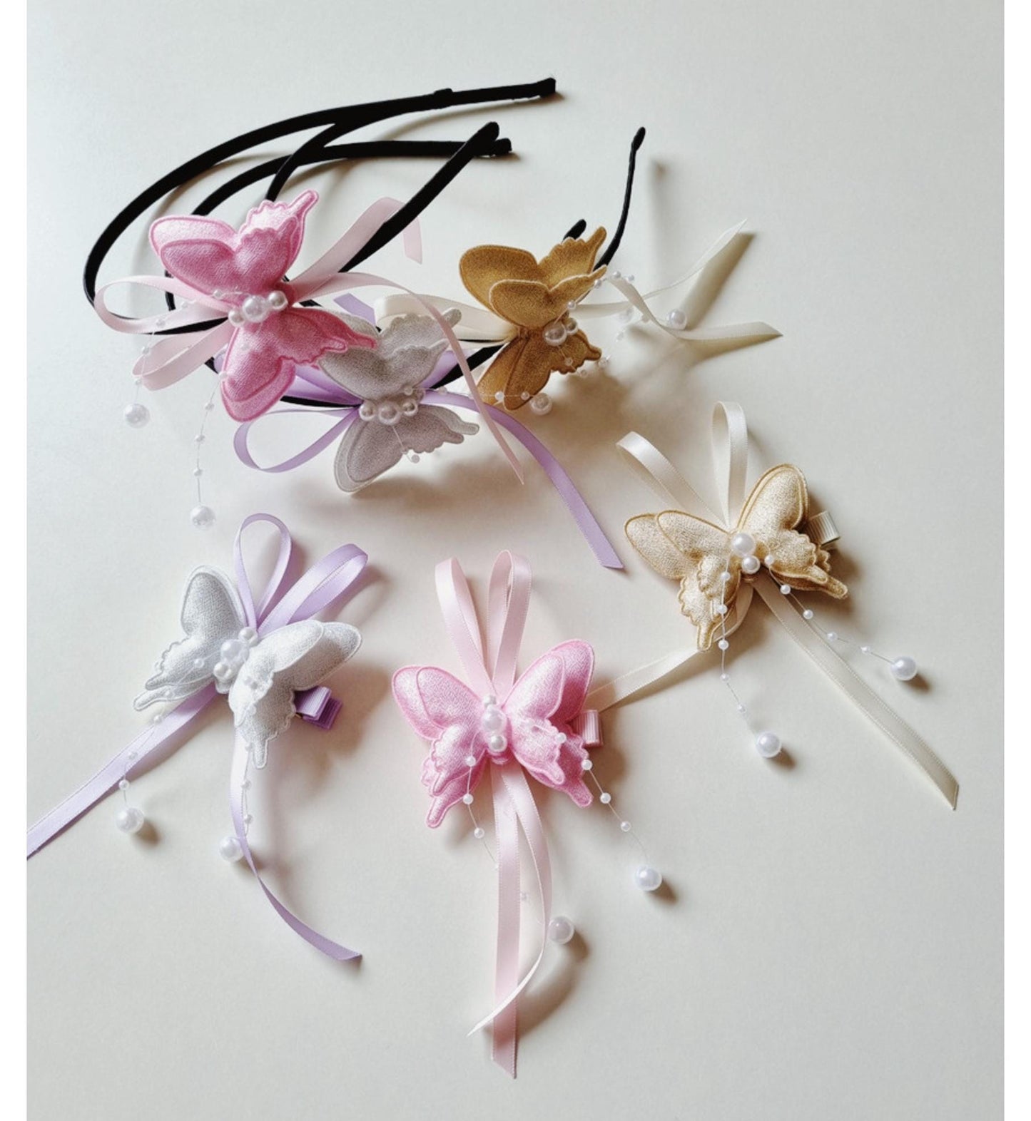 Elegant Handmade Butterfly Hanbok Hairband– Fusion Style Korean traditional beauty hair fashion korean idol pastel headband [with Pinkluvme]