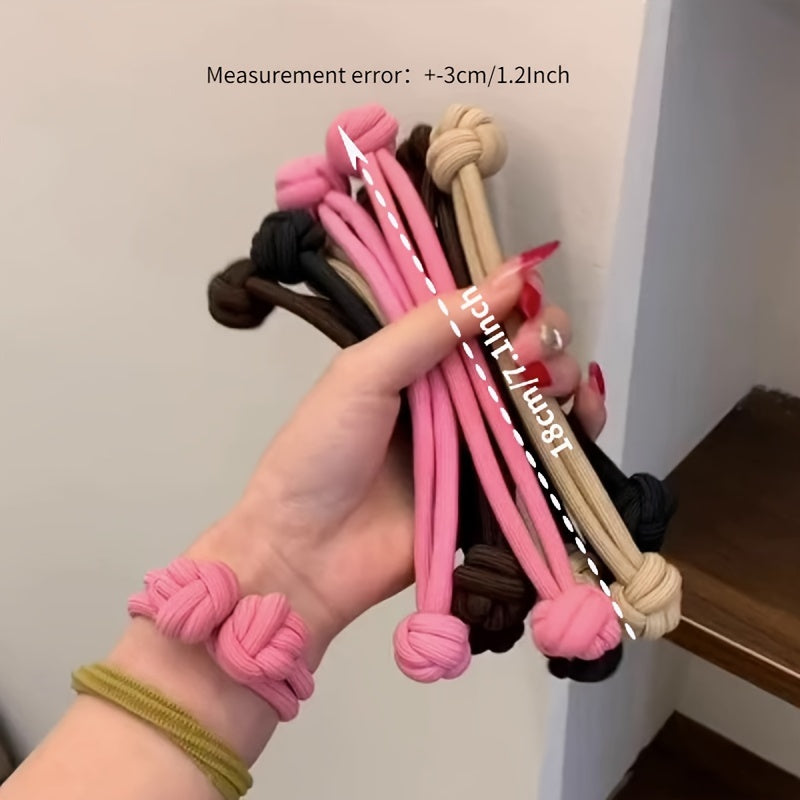 4pcs Knotted Hair Tie High Elasticity Hair Rope Solid Color Hair Ring Durable Ponytail Holder Hair Accessories For Women