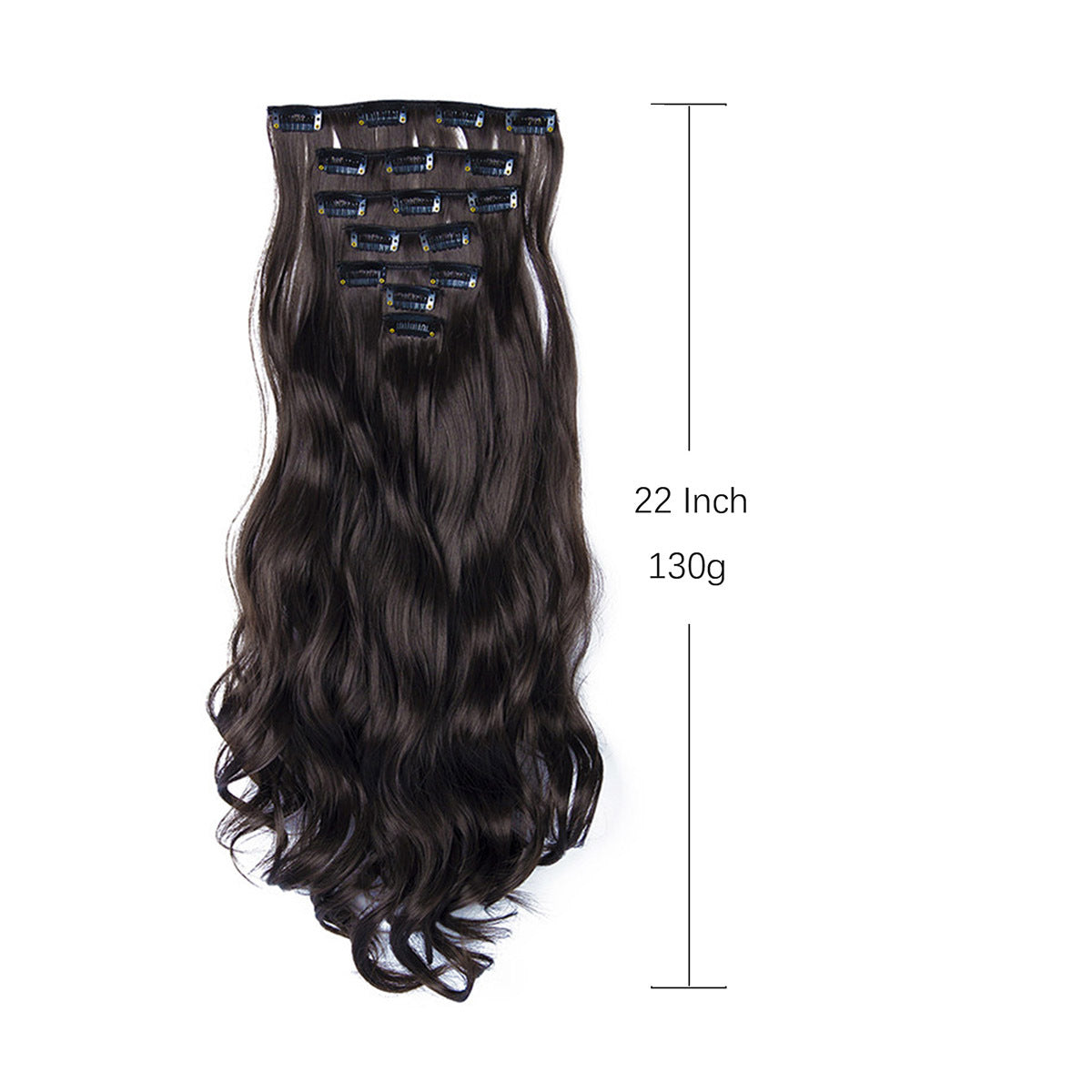 Clip In Hair Extensions 7 PCS Full Head 22 Inch Long Curly Wavy Synthetic Clip Hair Pieces Wavy Hair Pieces For Women Girls Hair Clips Hair Accessories Halloween Christmas