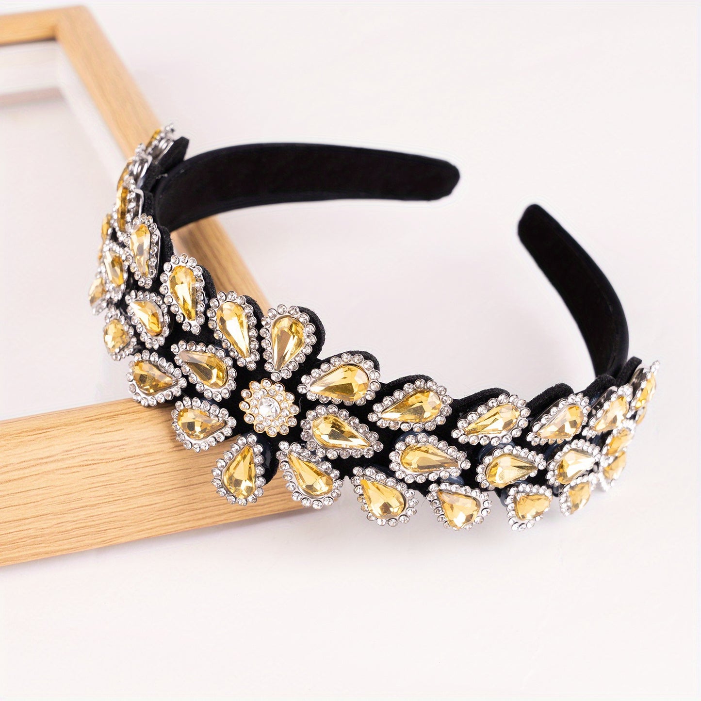 Crystal Rhinestone Handmade Headband Female Baroque Retro Wide-Brimmed Headband Hair Accessories