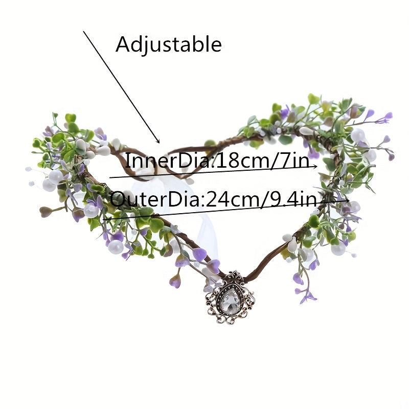 Simulation Water Grass Vine Headband Wreath Hair Band Pastoral Style Head Band Women's Hair Accessories, Carnival/Mardi Gras/Masquerade