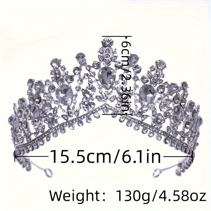 3pcs Exquisite Crystal Bridal Jewelry Set - Stunning Rhinestone Crown Necklace and Dangling Earrings Set with Wedding Hair Accessories, Perfect for Brides and Bridesmaids