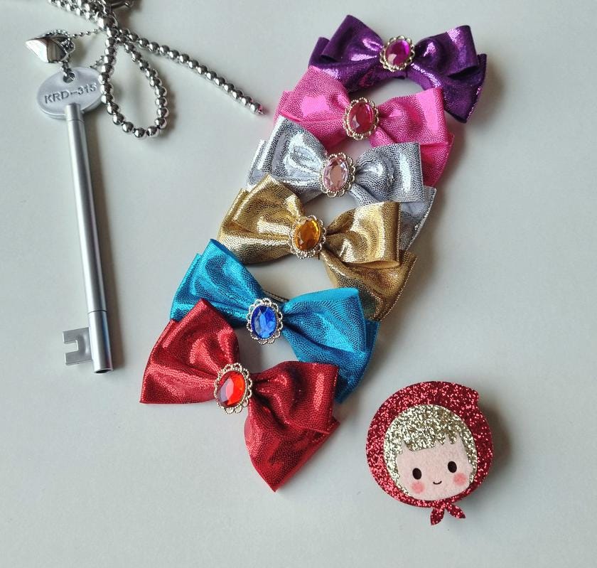 Sparkle Jewel Long-Lasting Pearly Shiny Bling Bow Ribbon Clip Korean Pet Accessory [with Pinkluvme]