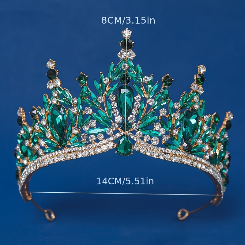 Rhinestone Baroque Tiara – Elegant Vintage Style Bridal Wedding Crown