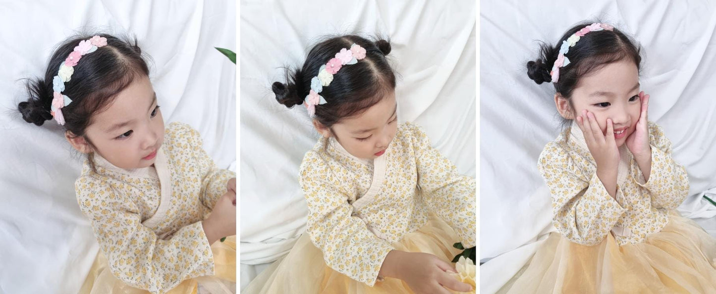 Pastel Hanbok Headband Flower / Butterfly Traditional Korean idol style seollal chuseok lunar new year halloween photoshoot [with Pinkluvme]