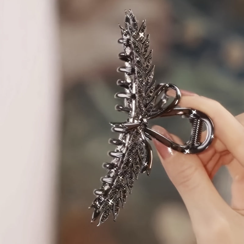 1pc, Elegant Retro Premium Glitter Wheat Ear Hair Claw Clip, Women Girls Princess Style Casual Leisure Hair Accessories, Gift Photo Props