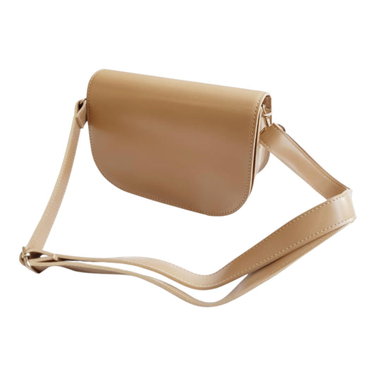 Half Moon Crossbody Bag, Korean, Synthetic Leather, Detachable Strap,  8.7x5.1x2.8 Inch, Black, Wine, Beige