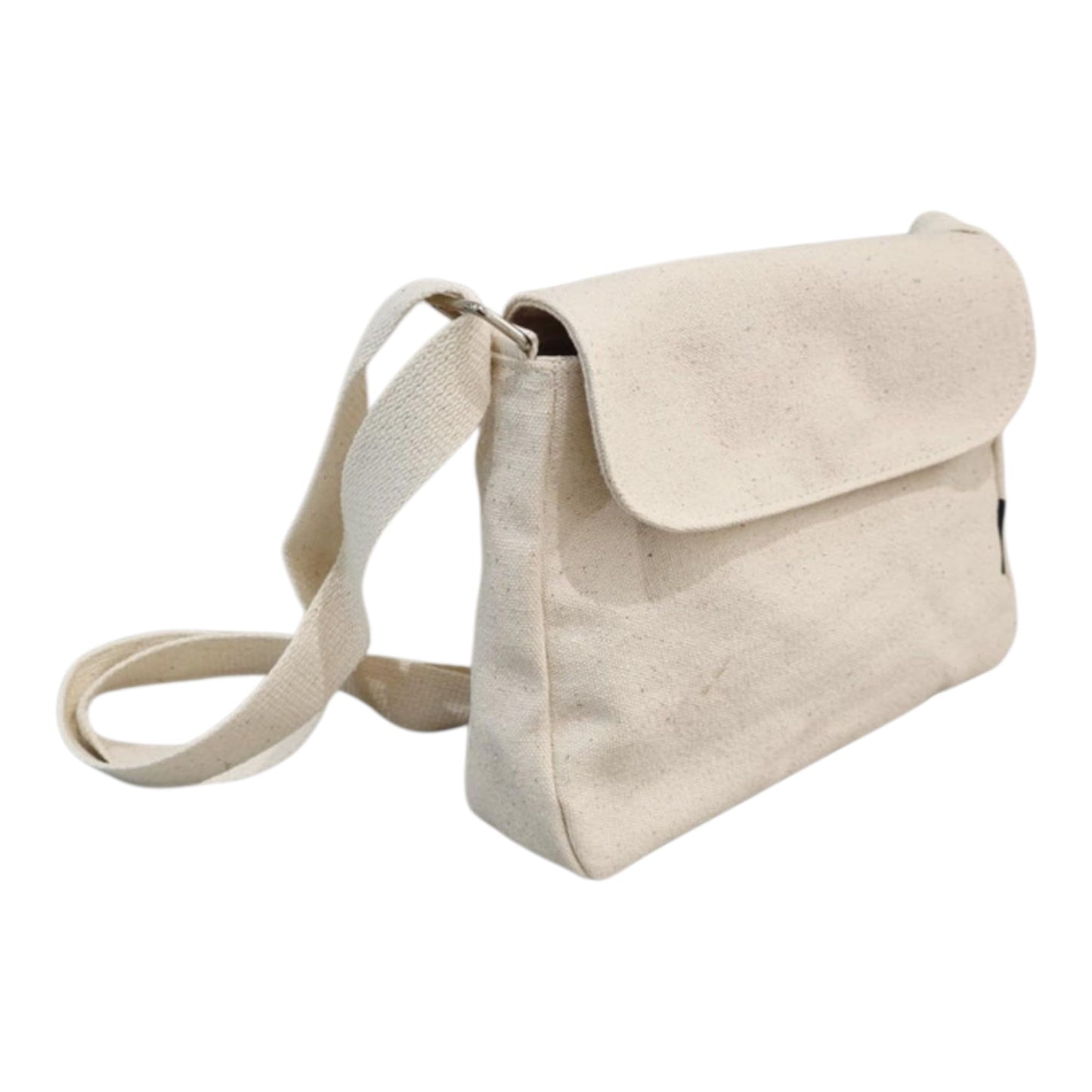 Korean Canvas Messenger Bag, Black Ivory, Adjustable Crossbody Strap, Student Shoulder Bag, Snap Button Zipper Closure