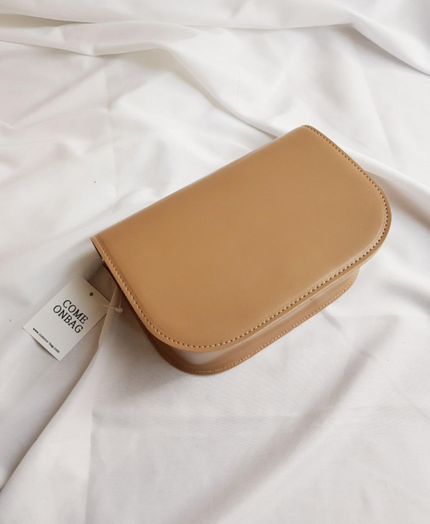 Half Moon Crossbody Bag, Korean, Synthetic Leather, Detachable Strap,  8.7x5.1x2.8 Inch, Black, Wine, Beige