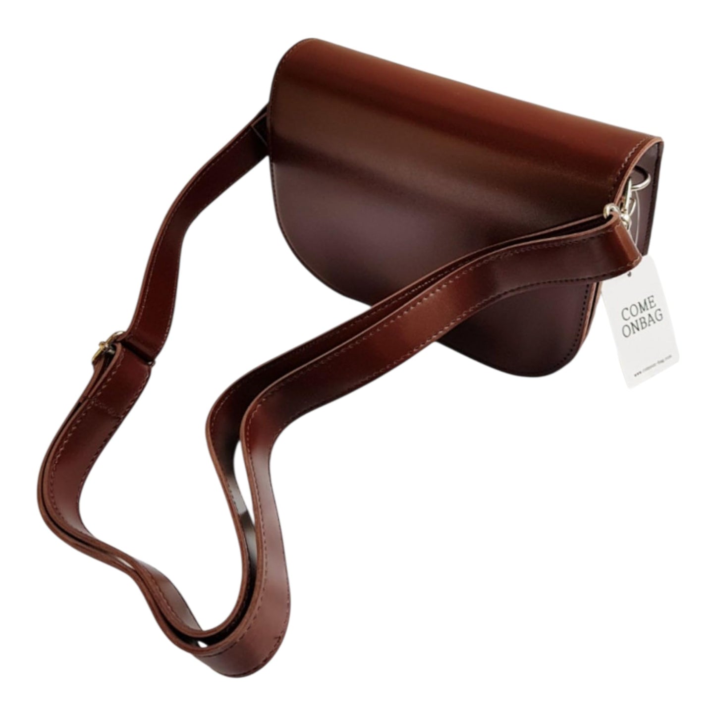 Half Moon Crossbody Bag, Korean, Synthetic Leather, Detachable Strap,  8.7x5.1x2.8 Inch, Black, Wine, Beige