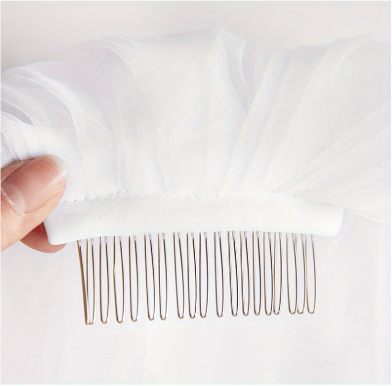 Lace Edge Bridal Veil Women's Simple Wedding Veil With Comb Wedding Hair Accessories