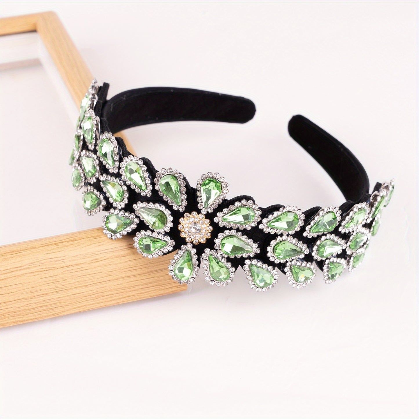 Crystal Rhinestone Handmade Headband Female Baroque Retro Wide-Brimmed Headband Hair Accessories