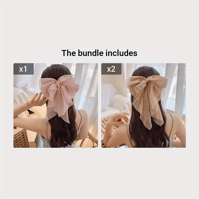 1pc Elegant Muti Layer Mesh Bowknot Hair Clip Sparkling Rhinestone Decorative Hair Barrette Trendy Hair Accessories For Women And daily uses