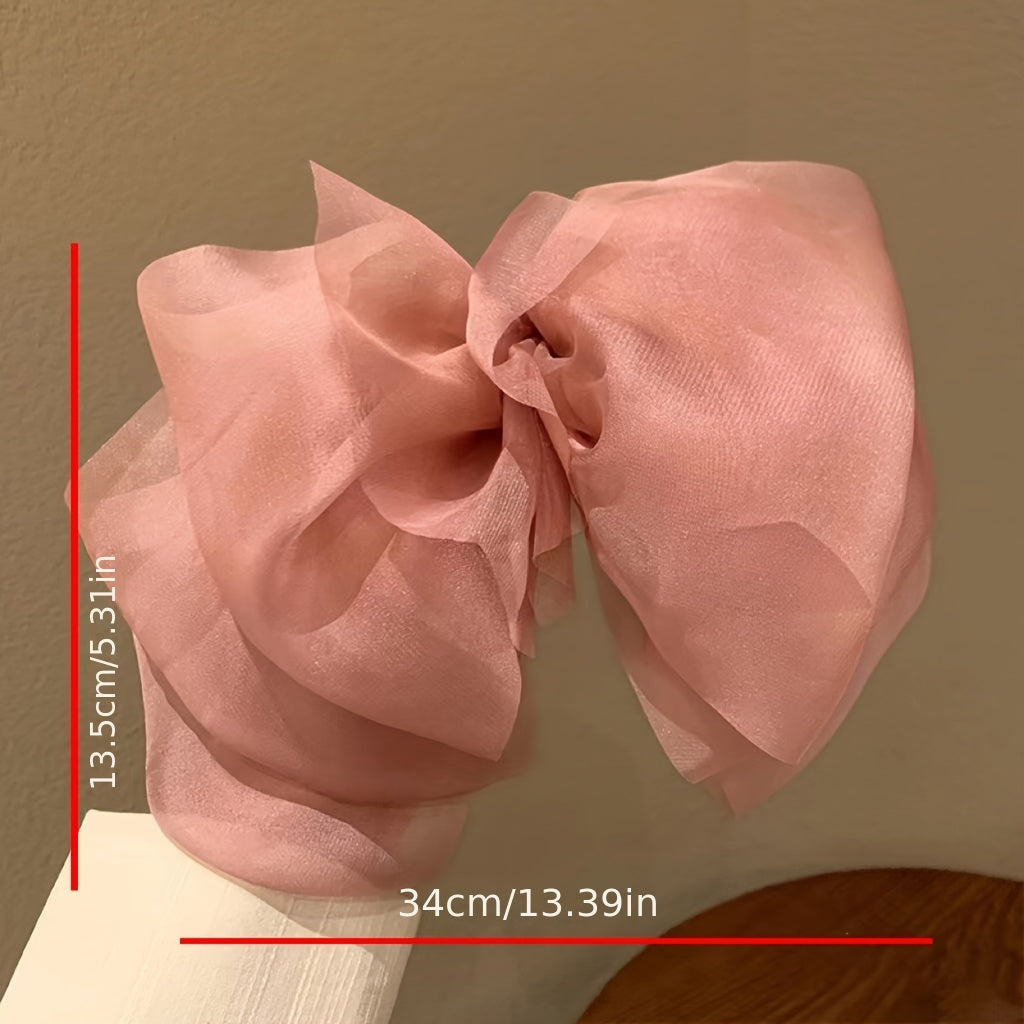 Elegant 4pcs Set Of Large Bow Hair Clips - Silky Yarn Flower Barrettes For Women & Girls, Perfect For Ponytails & Updos Hair Accessories For Women Hair Ties For Women
