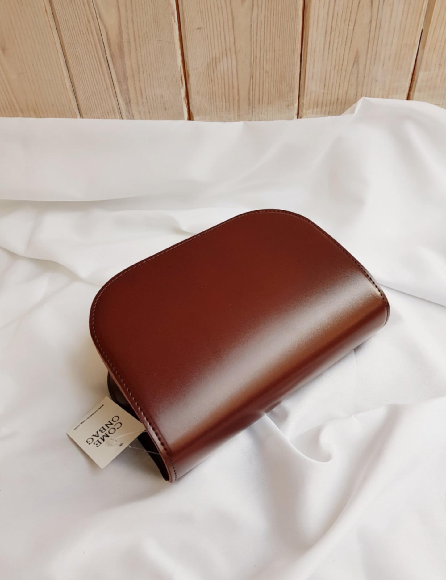 Half Moon Crossbody Bag, Korean, Synthetic Leather, Detachable Strap,  8.7x5.1x2.8 Inch, Black, Wine, Beige