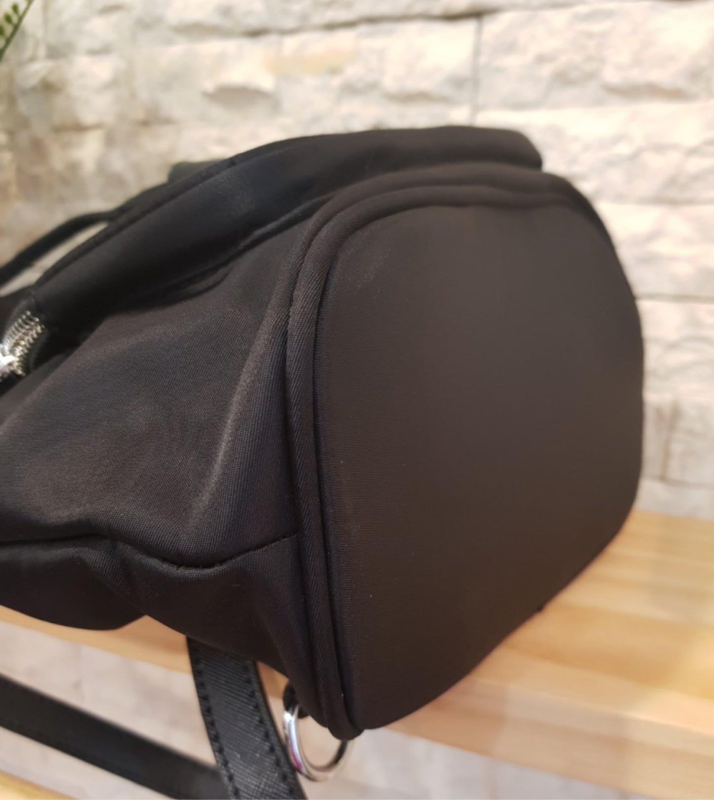 3-Way Convertible Backpack, Black Waterproof Fabric, Large Capacity Shoulder Bag, Cross Body Bag with Multiple Compartments, 7.9x8.7x4.5 Inch