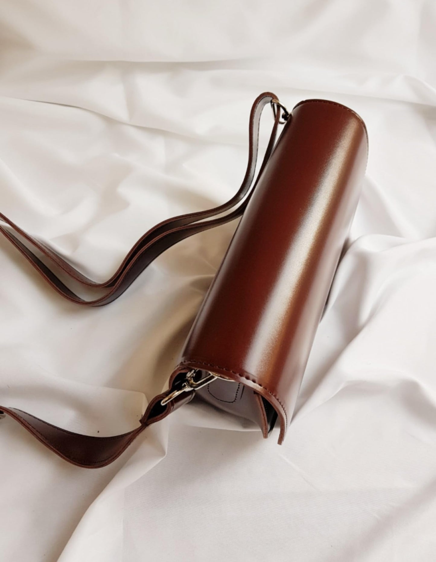 Half Moon Crossbody Bag, Korean, Synthetic Leather, Detachable Strap,  8.7x5.1x2.8 Inch, Black, Wine, Beige