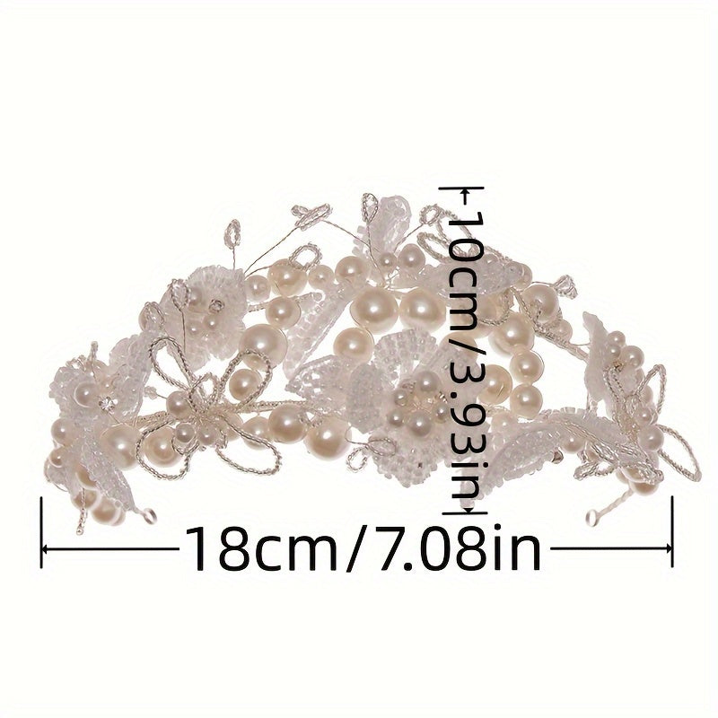 1PC Luxury Faux Pearl Headband Tiara Women Party Headwear Wedding Hairband Headband Bridal Wedding Hair Accessories Jewelry Headband Tiara Gift