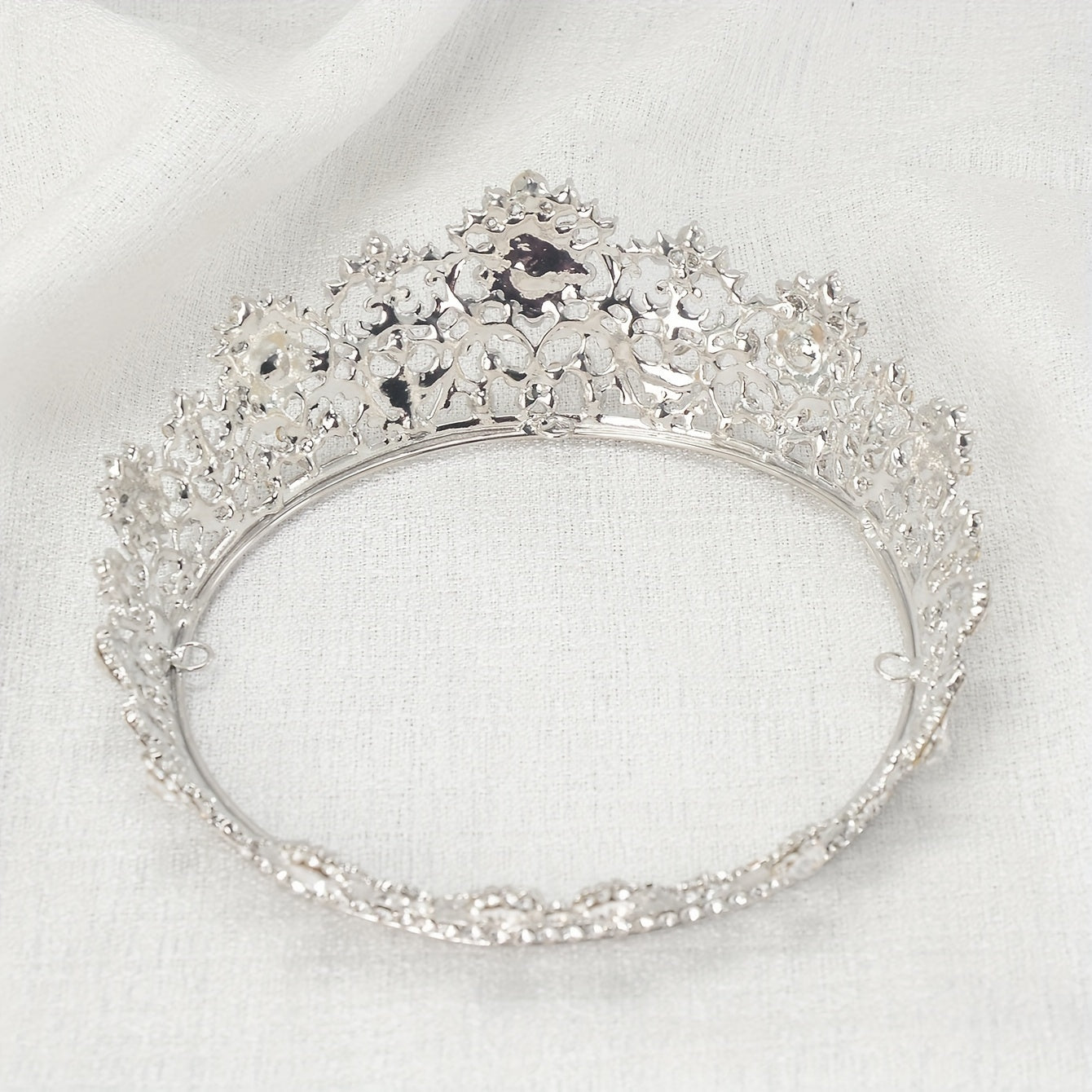 Rhinestone Bridal Queen Crown Full Round Tiara For Women Wedding Pageant Hair Accessories