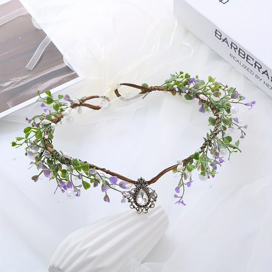 Simulation Water Grass Vine Headband Wreath Hair Band Pastoral Style Head Band Women's Hair Accessories, Carnival/Mardi Gras/Masquerade