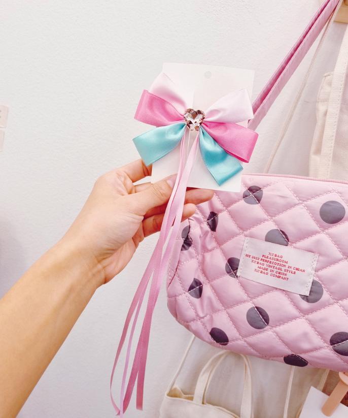 Girl Bow Hair Pin Girl Bow Hair Clip Snow White Hair Pin Long Tail Ribbon Bow Hair Clip Girl Bow Ribbon [with Pinkluvme]