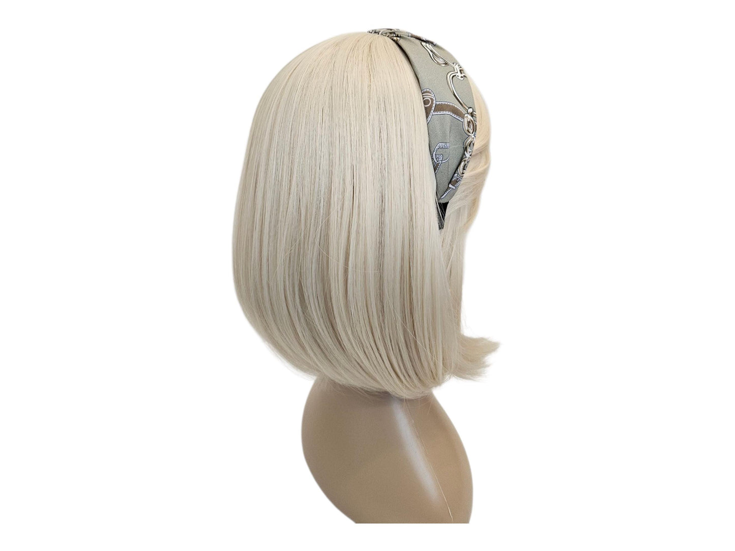 Wide Scarf Twist Bandana Style Headband - Chain & Belt Pattern Made in Korea [with Pinkluvme]