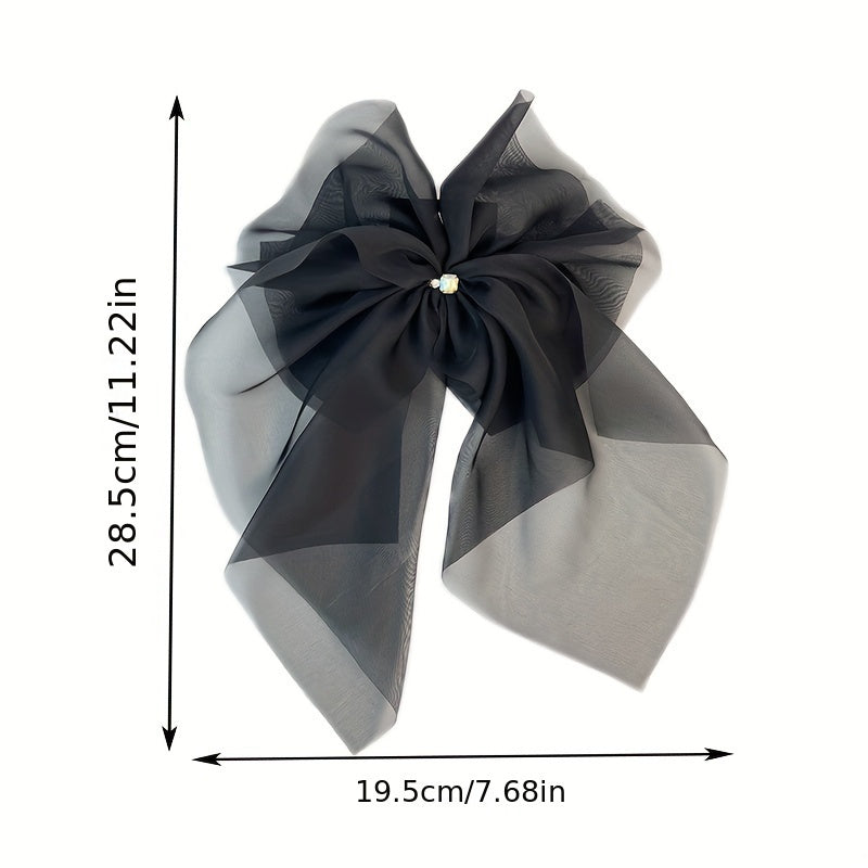 1pc Elegant Muti Layer Mesh Bowknot Hair Clip Sparkling Rhinestone Decorative Hair Barrette Trendy Hair Accessories For Women And daily uses