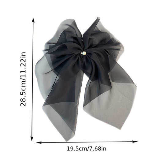 1pc Elegant Muti Layer Mesh Bowknot Hair Clip Sparkling Rhinestone Decorative Hair Barrette Trendy Hair Accessories For Women And daily uses