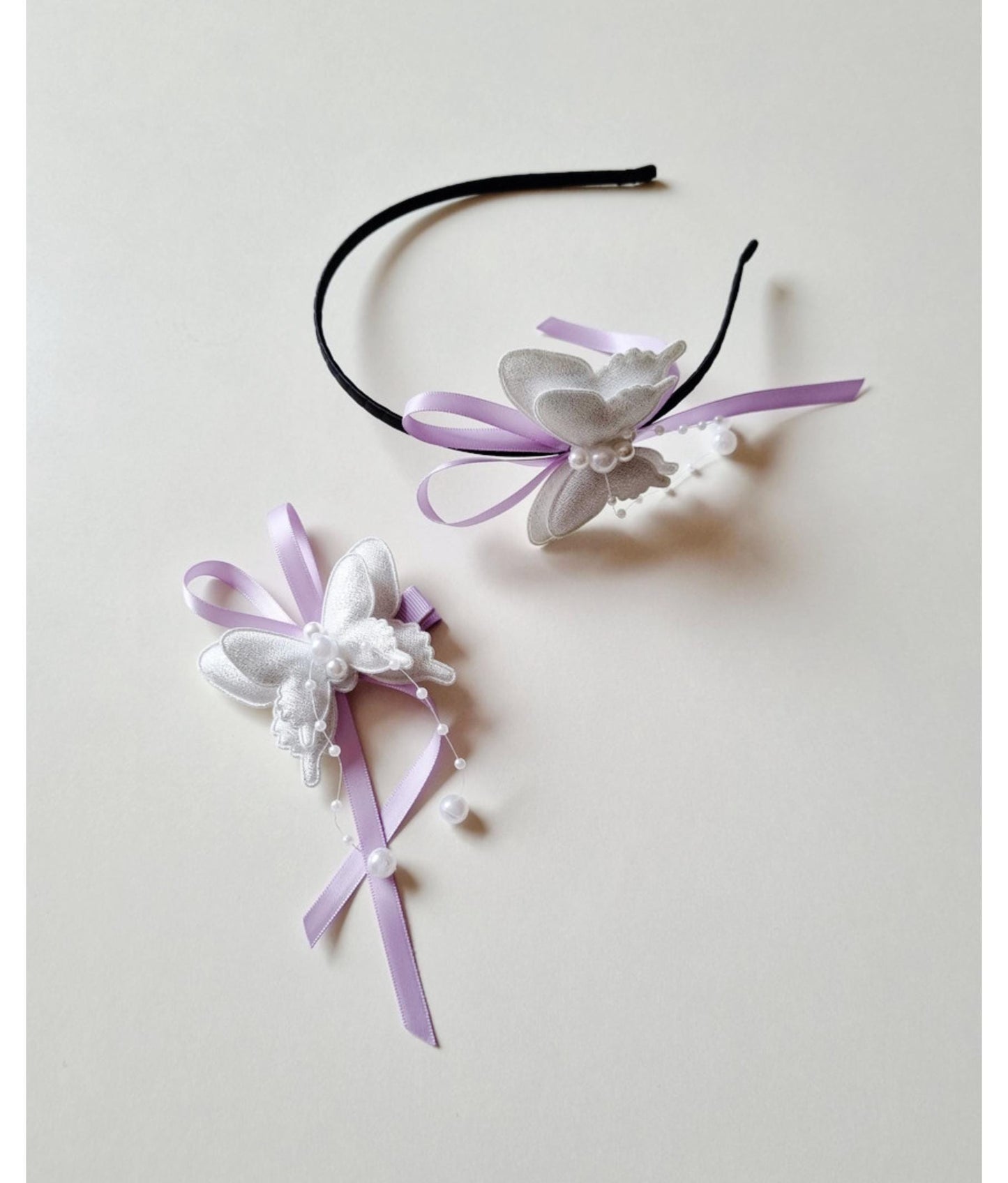 Elegant Handmade Butterfly Hanbok Hairband– Fusion Style Korean traditional beauty hair fashion korean idol pastel headband [with Pinkluvme]