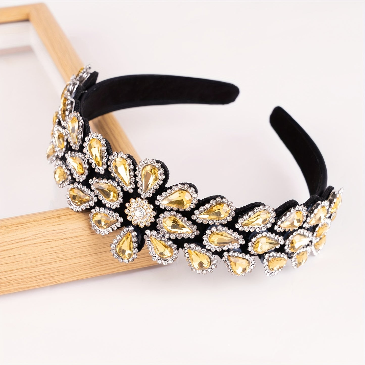 Crystal Rhinestone Handmade Headband Female Baroque Retro Wide-Brimmed Headband Hair Accessories